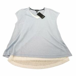 Jones New York Ceramic Blue linen top NWT Size S